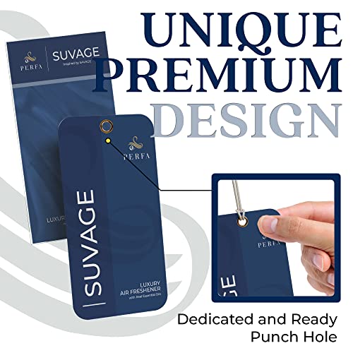 Image of Solvere Disposable Card Freshener for Men | Car Scents Air Freshener with Solvere Fragrance | Strong Car Perfume Air Freshener with Odor Eliminating Technology by Perfa