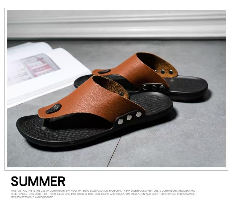 Men's Comfort Thong Sandals, EVA Flip Flops, Available in White, Brown, Black4