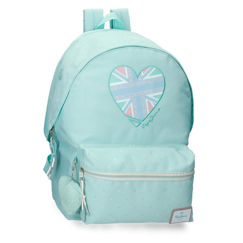 Pepe Jeans Nerea Mochila para Portátil Doble Compartimento 15,6" Azul 31x44x15 cms Poliéster 23,87L