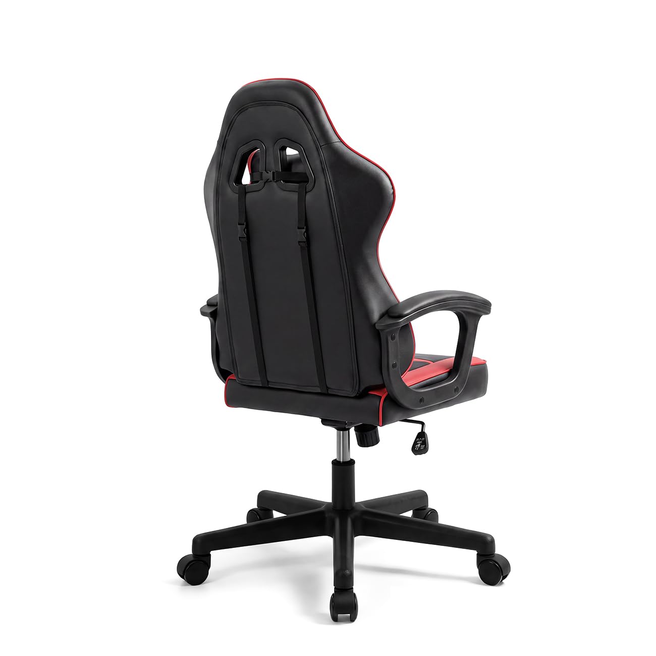 duehome | Silla Gaming Raptor Ergonómica Regulable en Altura con Ruedas 360°, Diseño Racing, Acabado en Negro y Rojo, Medidas: 50 cm (Ancho) x 68 cm (Largo) x 116-125 cm (Alto)