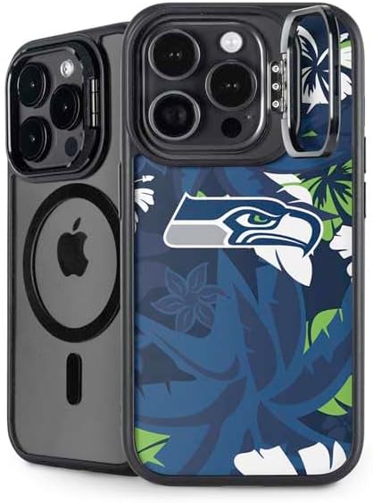 Skinit Kickstand Phone Case Compatible with iPhone 14 Pro Max - Officially Licensed NFL Seattle Seahawks Tropical Print Design