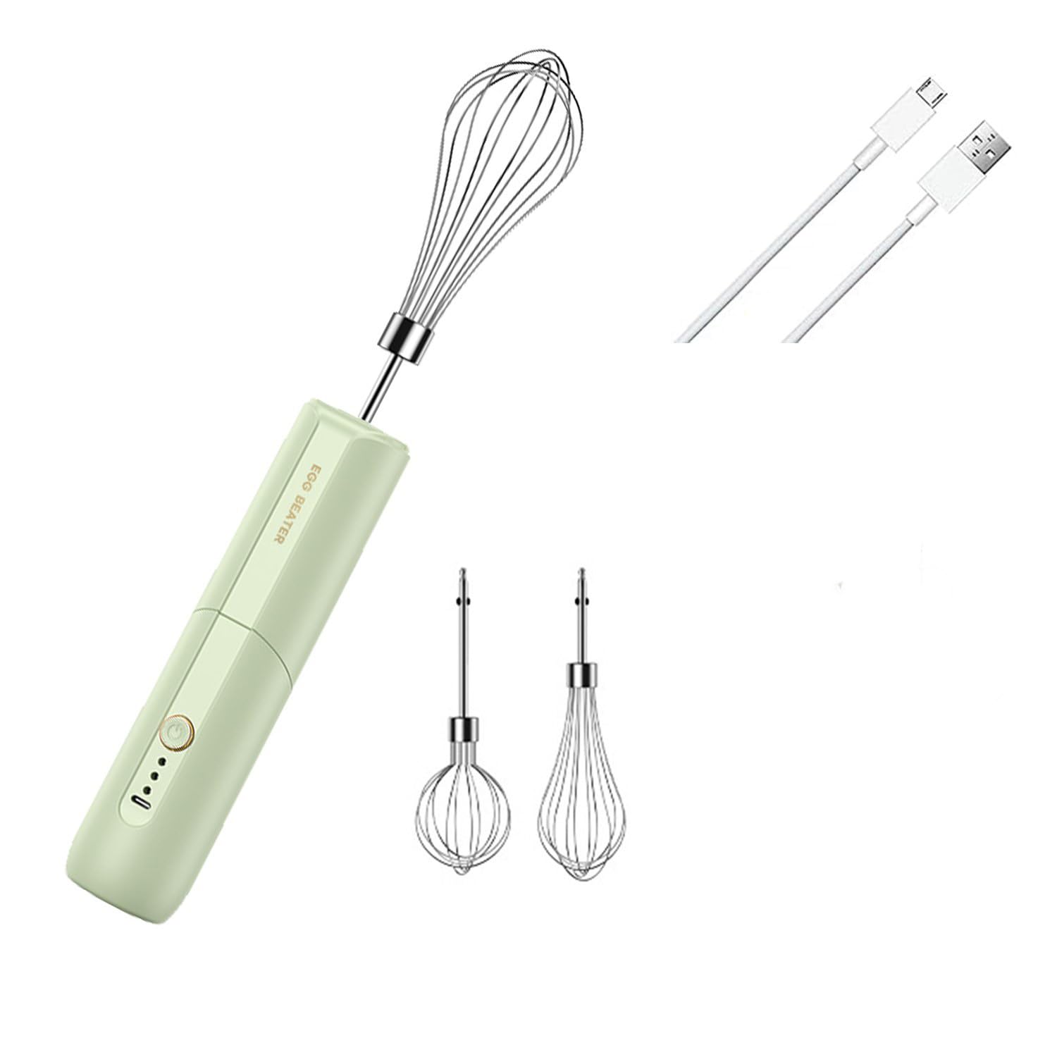 Handheld Electric Egg Beater USB Rechargeable, 3-Speed Automatic Control, 304 Stainless Steel Mixer And Balloon Egg Beater, Suitable For Butter Tarts, Cakes, Biscuits
