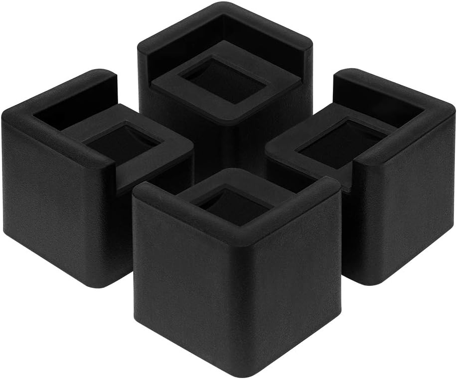 Uping Bed Riser Heavy Duty Black Square Anti Slip to Castor WheelsBed