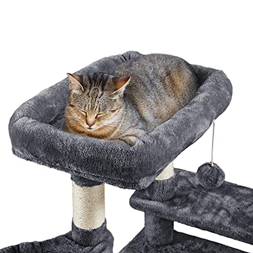 Torre para gatos 46 pulgadas con rascadores y espacios múltiples miniatura 3