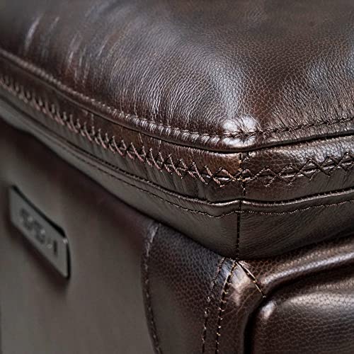 Sectional Sofa for Living Room Furniture Couches for Living Room Top Grain Leather Modular Power Sectional Sofa Adjustable Headrest Cross Stitching Sectional 4 Brown 253" L x 41.75" W x 42.5" H - Image 7