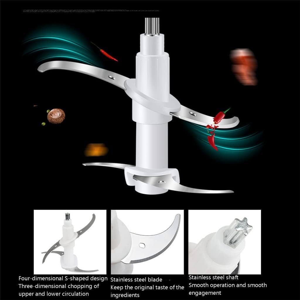 Multi-Function 2L Automatic Powerful Electric Meat Grinder Glass Bowl Chopper Shredder Food Blender Slicer Cutter(US)