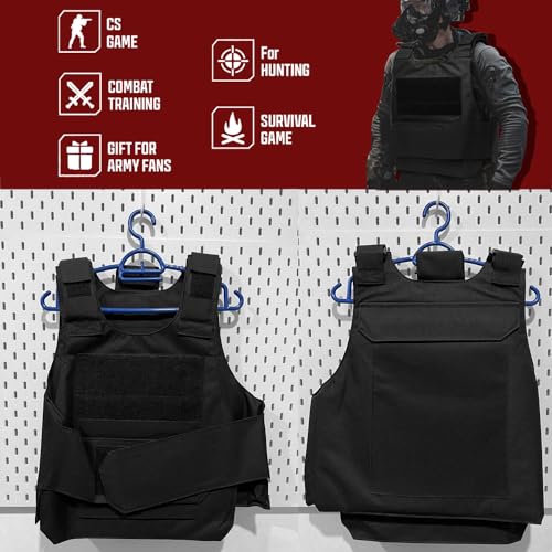 Favuit Taktische Weste, Schwarz Airsoft Paintball Weste Verstellbare Schutzweste Brustschützer Sportweste Chest Rig Tactical Zubehör für Jagd Angeln Camping Airsoft Paintball (L)