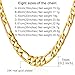 U7 Mens Long Necklace|18K Gold Plated Figaro Chain 5mm Flat Link Hip Hop Jewelry Neck Chain 28 Inch