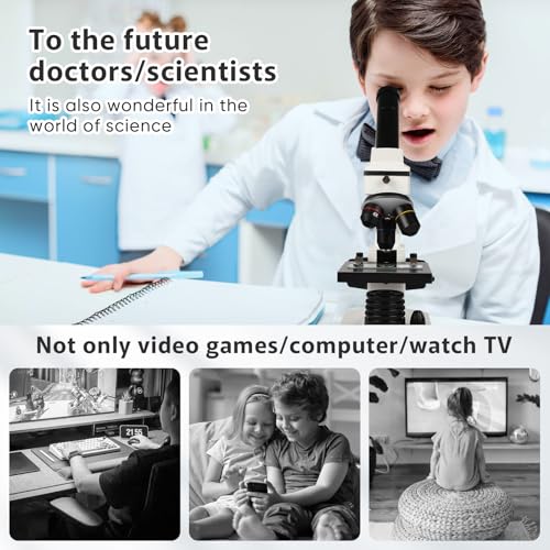 Microscope composé 100x 2000x cadeau science enfants 8-12 ans