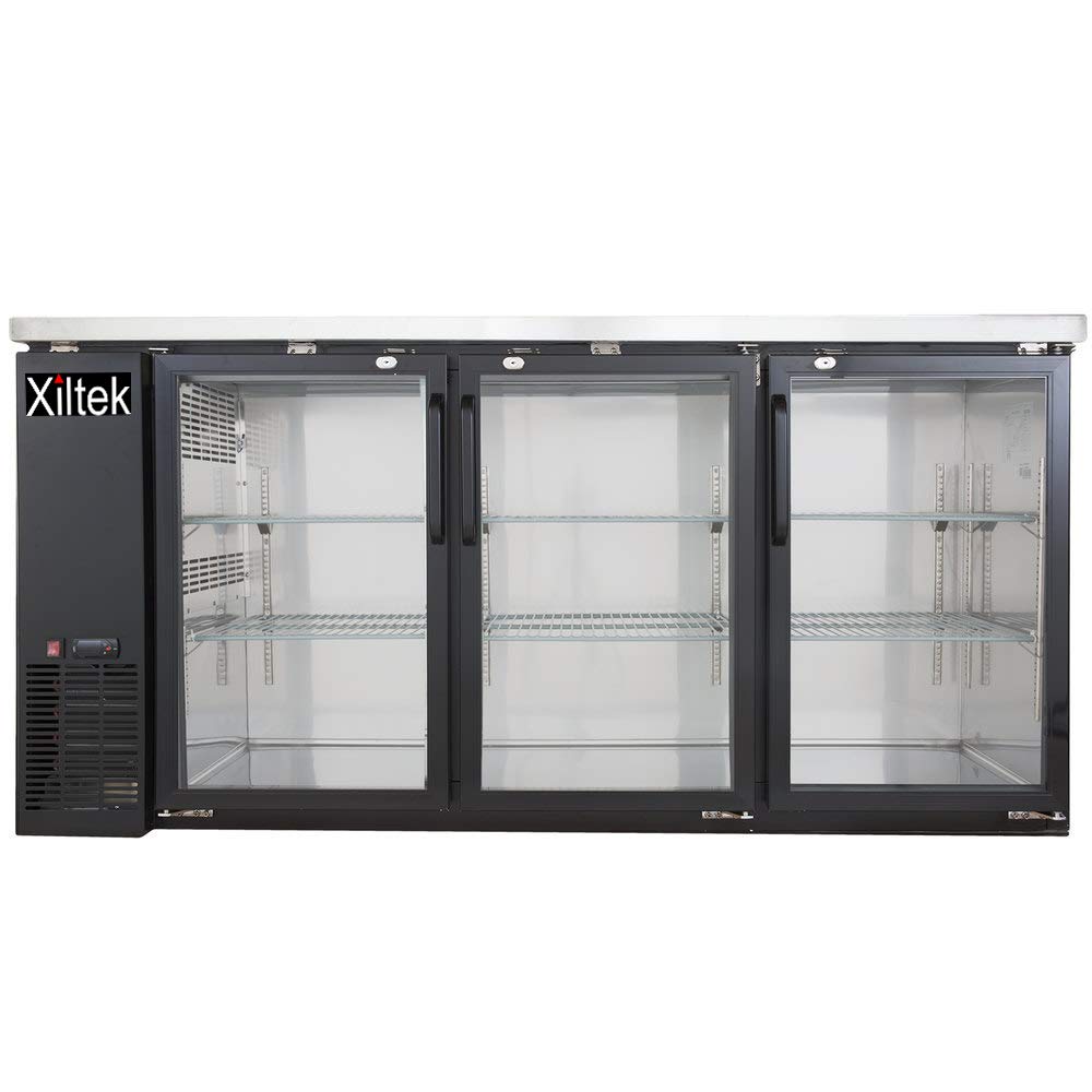 Xiltek New 72" Three Glass Door Back Bar Beer Cooler Refrigerator