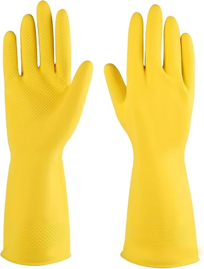 Multipurpose Reusable Heavy Duty Hand gloves for Dishwashing, Gardening, kitchen cleaning Non-Slippery & Durable Long Elbow Length Yellow (Pack of 2 Pairs) Multipurpose Reusable Heavy Duty Hand gloves for Dishwashing, Gardening, kitchen cleaning Non-Slippery & Durable Long Elbow Length Yellow (Pack of 2 Pairs)