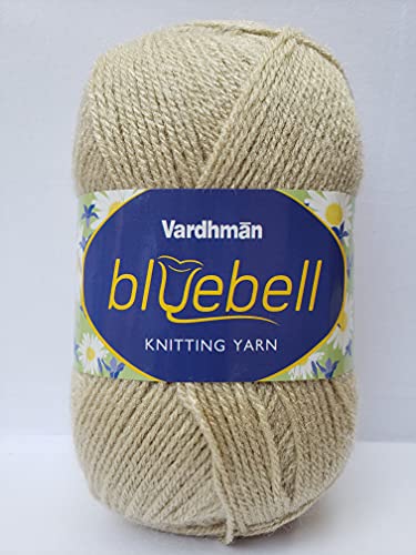 Image of Vardhman Blue Bell DK Weight Supersoft Hand Knitting & Crocheting Yarn (Pack of 1 ball - 100gram) 100% Acrylic, Multi Color Crochet Thread wool, Suitable for Craft, Babywear, Baby Blankets, Sweater, Scarf, Cap, Art & Craft - (Khaki Brown - Bbell-011)