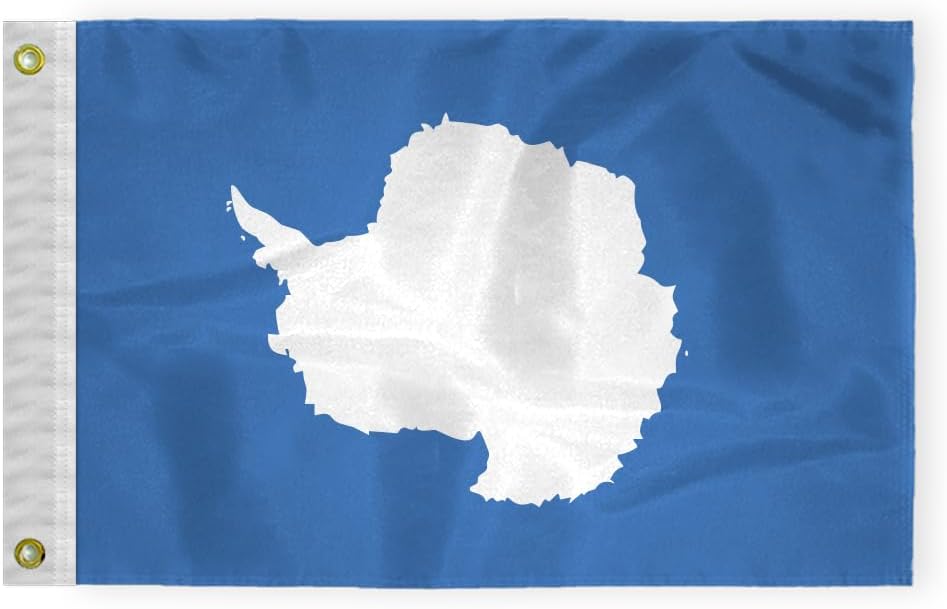 AGAS Antarctica - Graham Bartram Design Flag 3x5 ft 200D Nylon Fabric Double Stitched Canvas Header Brass Grommets Fade Resistant & Vivid Colors - Antarctica Flag