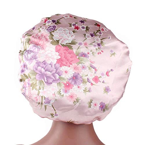 Dephnarsa 6Pcs Large Printed Satin Bonnet Sleep Caps Soft Elastic Wide Band Satin Sleeping Cap & Hat Head Cover For Women Hair Loss, Natural Curly Hair Braids (B-Large Printed) #TOP6