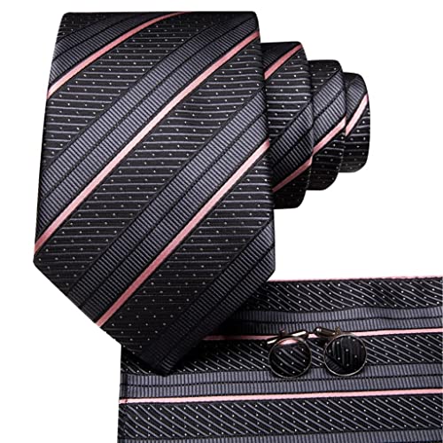 Corbata de seda con rayas para boda y negocios miniatura 2
