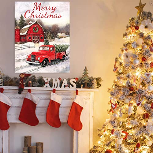 Gzqqyn Christmas Diamond Painting Kits For Adults, Red Truck Round Diamond Art Kits, Winter Diy Full Drill 5D Diamond Dots Paintings For Christmas Gift 12X16 Inches #TOP4