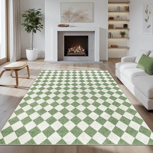Tapete decorativo Kiginara 5x7 verde tablero miniatura 1