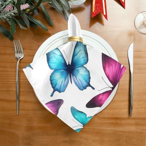 Servilletas de Tela con Mariposas Multicolor Set de 6 miniatura 3