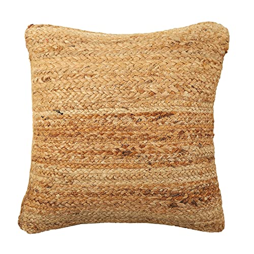 Madhu International Jute Pillow Covers - Natural Jute Cushion Cover 18 X 18 Inch - Boho Braided Pillow Case - Hand Woven Pillow Covers – Bohemian Home Decor Throw Pillow Cover For Sofa Couch Bed #TOP1