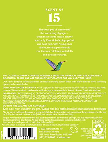 Caldrea Liquid Fabric Softener, Plant Derived, Helps Remove Static And Wrinkles, Ginger Pomelo Scent, 32 Oz #TOP1