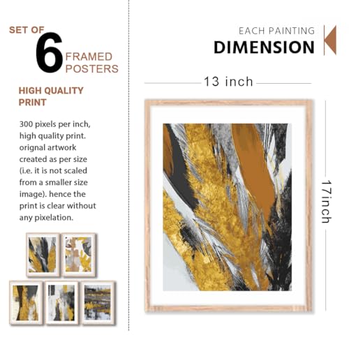 Image of NoWorries Wall decor Paintings for living room - Premium Modern art Wall Poster Paintings for Home Decoration (Pattern-Minimal art) Set of 6 (13x17 inches, ART ATTACK-3)