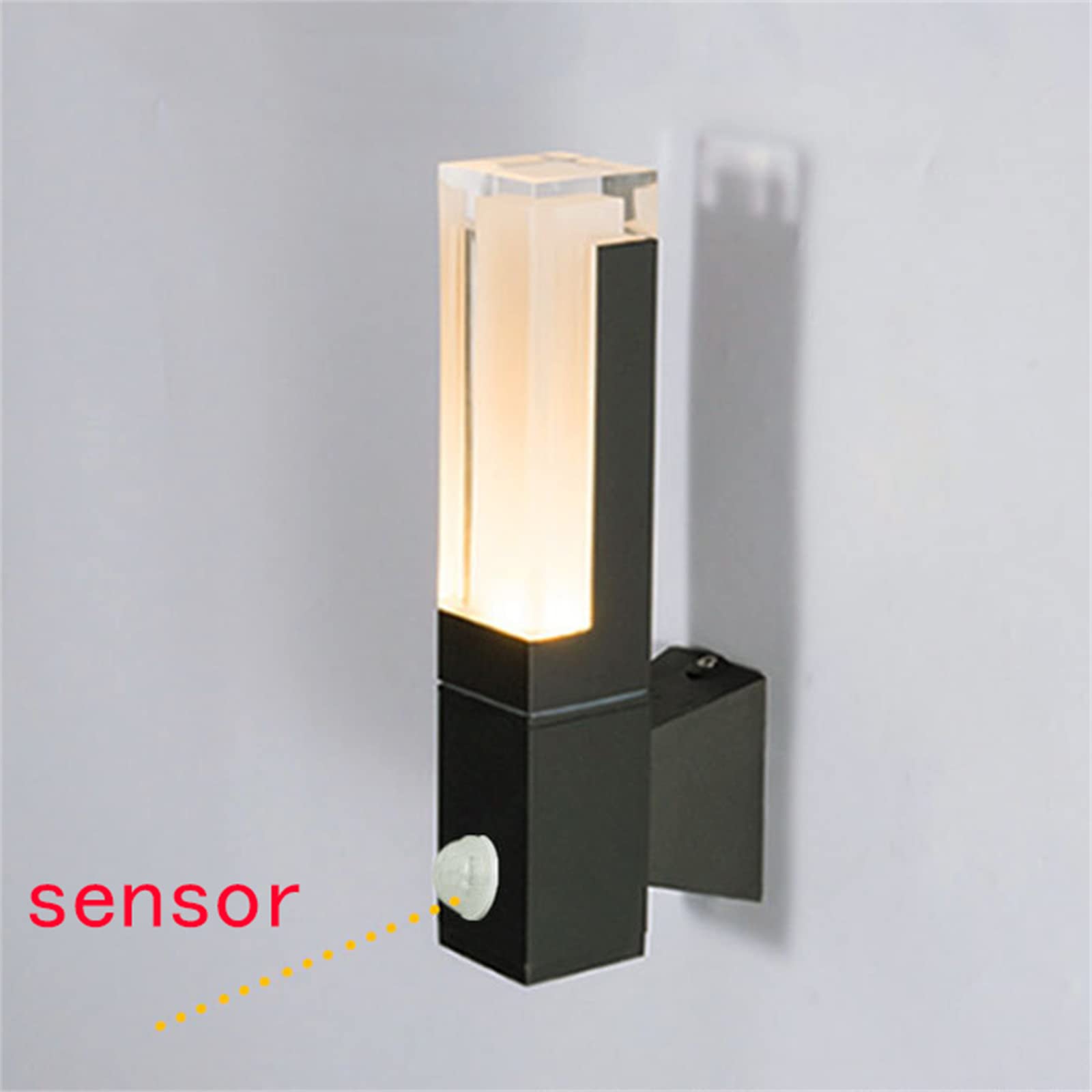 QYYZTQY Outdoor Garden Lights with Motion Sensor Outside Lamp PIR Induction 16W Sconces Mains Powered Exterior/Indoor Wall IP65 for Entrance Terrace Balcony (Warm White 3000K)