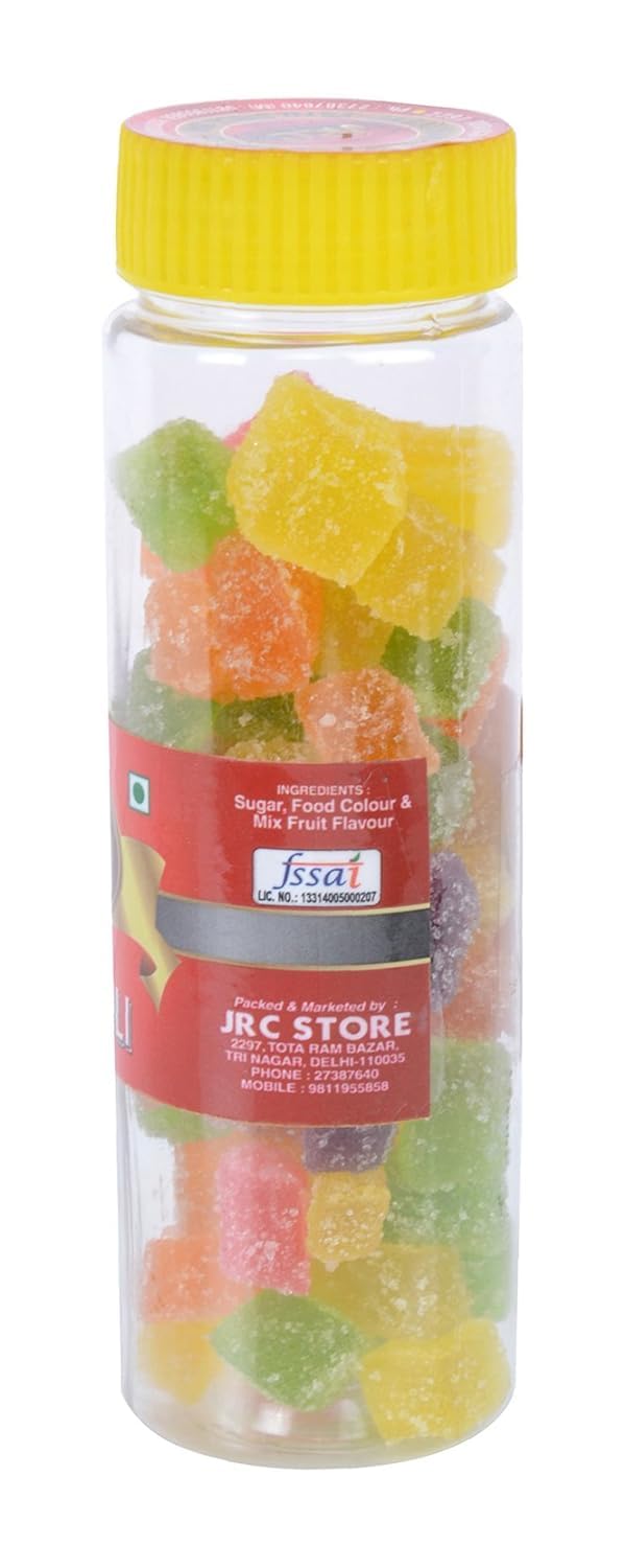 JRC Jelly Mixed Fruit Soft Jelly Candy Cubes 200 Gms Bites Beans Sugar coated for Kids,Adults | Strawberry Orange Pineapple Mango Litchi Flavours Toffee For Kids - Image 3 thumbnail