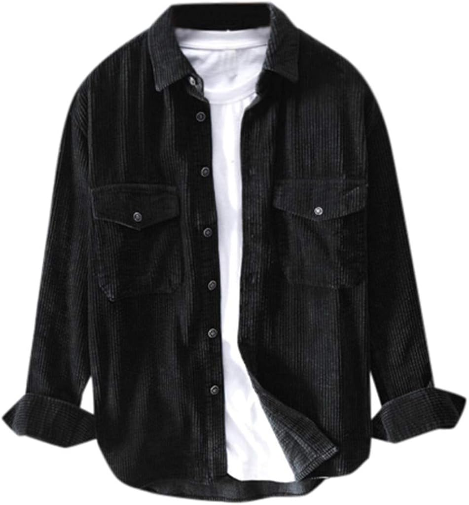 ZDDO Men's Corduroy Shirts Long Sleeve Button Down Lightweight Casual Shacket Fall Winter Fashion Work Shirt Jackets : Clothing, Shoes & Jewelry