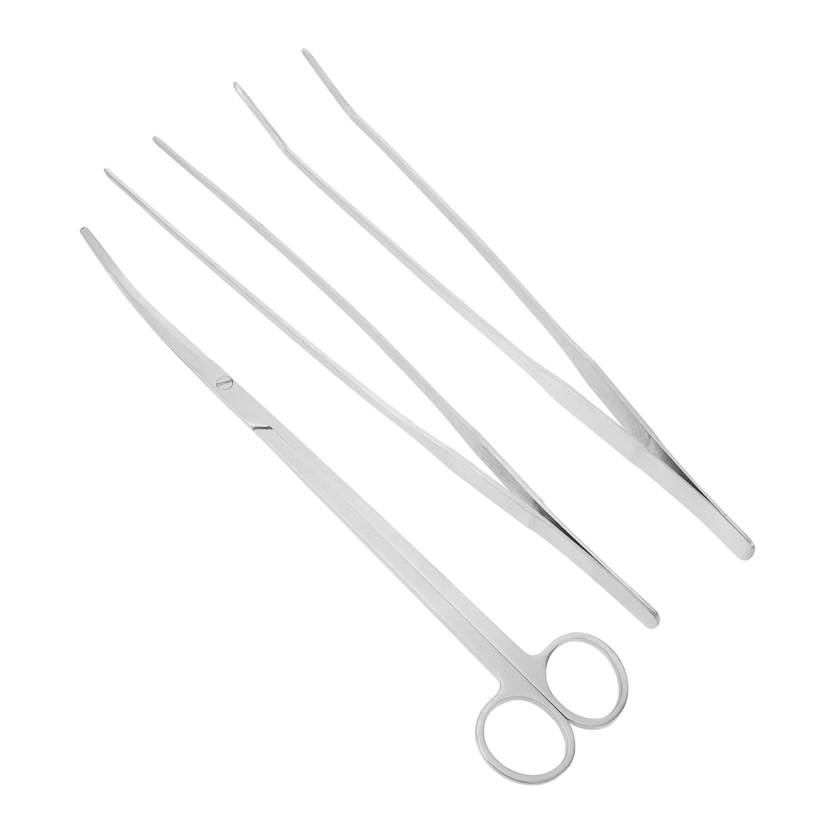 4 Ensembles Kit de Outils de Taillage pour Plantes de Outils Inoxydable pour Aquarium Pince à Épiler Ciseaux Spatule Accessoires pour Aquascaping Entretien de Réservoirs