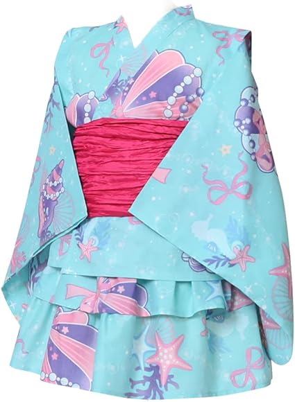 [アリサナ] 浴衣 こども 女の子 セパレート 子供 110 120 130 140 (上衣・スカート・兵児帯の3点セット)