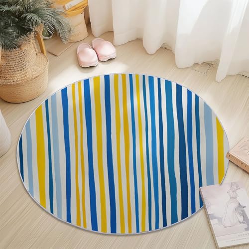 ���ۓI�ȃX�g���C�v���̉~�`���O�i���a60cm�j�A�q�������p�A�J���t���ȃf�U�C���A�_�炩���􂦂�v���C�}�b�g�J�[�y�b�g�A�ۈ牀�E�Q���p