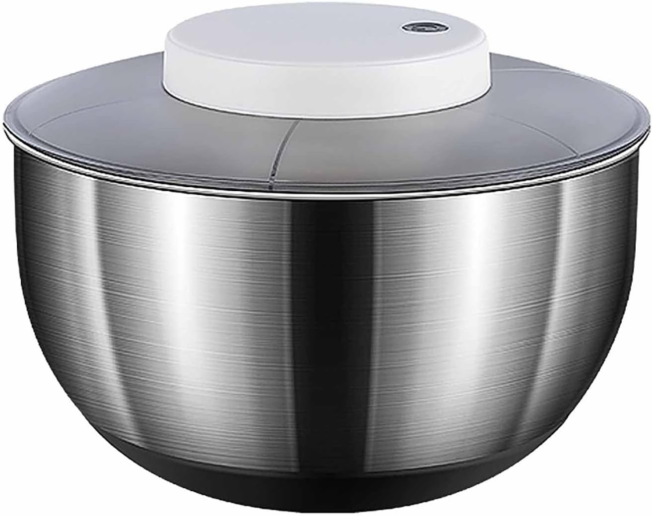 Electric Vegetable Dryer, USB Rechargeable Salad Spinner with Draining Basket & Battery Indicator, Stainless Steel Electric Lettuce Spinner for Fruits & Vegetables