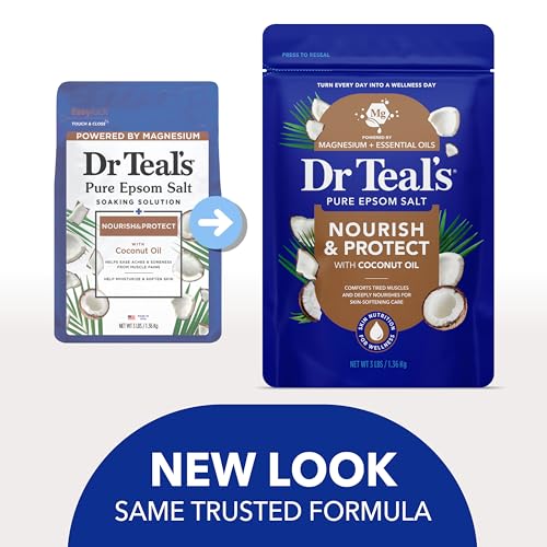 Dr Teal's Epsom Salt Magnesium Soak, Nourish & Protect with Coconut Oil, 3 lbs - image 3