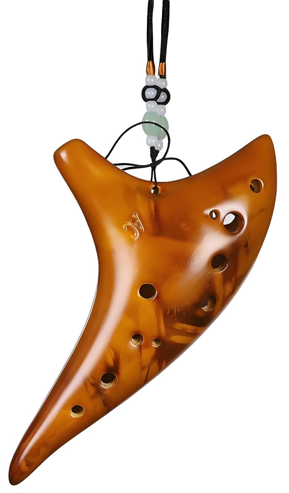 avanzato Ocarina in Ceramica Strumento Musicale per Principianti e Professionisti Facile da Suonare e Portatile Flute Do Contralto Colori Misti，Ocarina a 12 fori con affumicatura a paglia