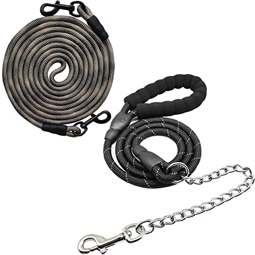 Btinesful 30Ft Dog Tie Out Rope Leash + 6Ft Chewproof Dog Leash #TOP9