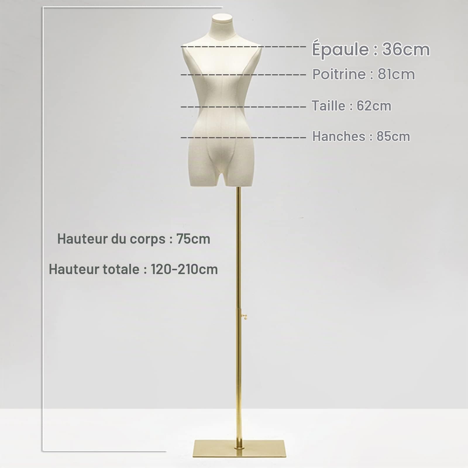 Mannequin Couture Femme, Mannequin Femme sur Pied en Hauteur avec Métal Base Rectangulaire, Mannequin de Vitrine Feminin pour Vetements Robe Vitrines Fenêtre Boutique( Taille : B )