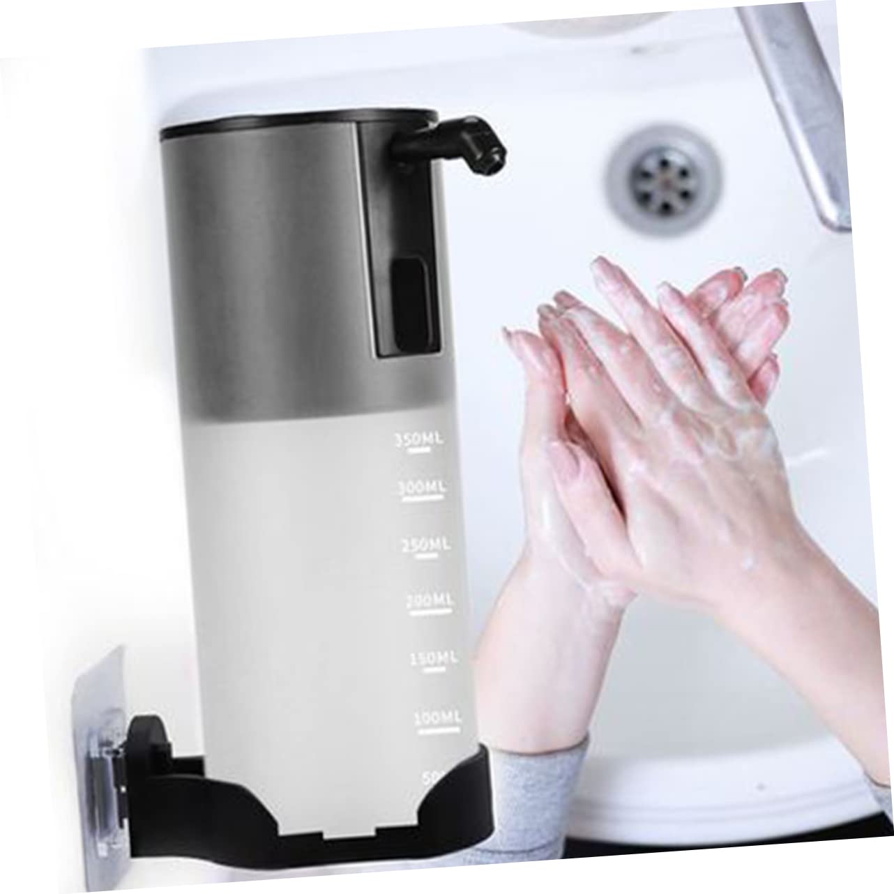 Negro Dispensador Automático de Jabón ABS PP Espumoso 350ml