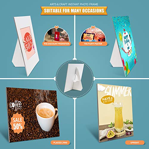 Lineco White Single Wing Self Stick Cardboard Easel Back Easel Stand, Size 7". Display Your Signs, Crafts, Pictures, Art, Prints. Easy And Quick Application. Poster Art Stand. (Pack Of 50) #TOP5