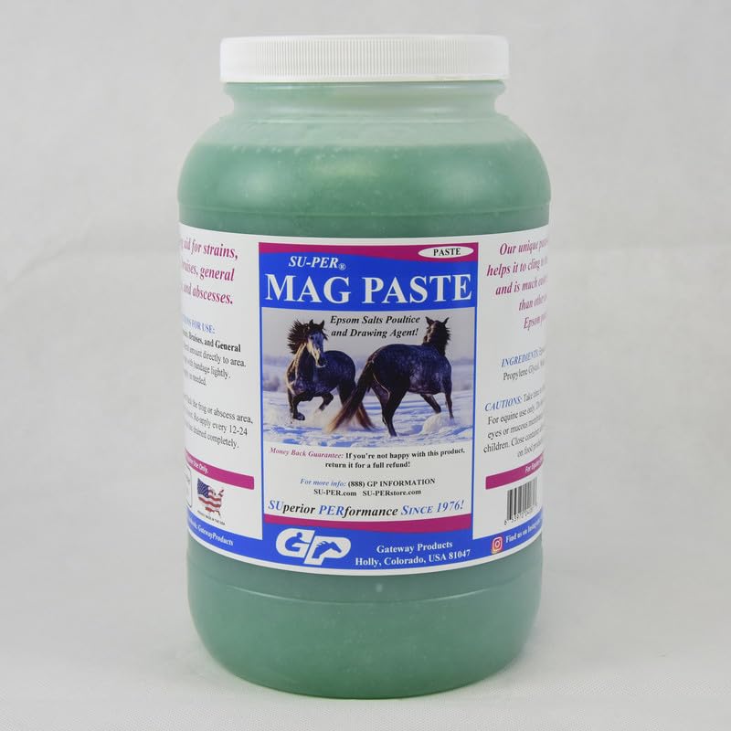 SU-PER Mag Paste Horse Poultice - Helps with Strains, Sprains, Bruises, Soreness, and Abscesses - Epsom Salts Poultice & Drawing Agent - 1 Gallon