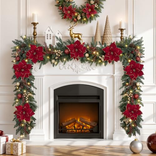 9FT Prelit Christmas Garland with Multi-Color LED Lights - image 6