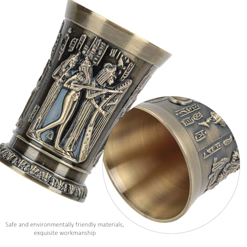 HERCHR Metal Wine Goblet, Vintage Whiskey Shot Glass Hand-Embossed Mini Wine Cup Egyptian Vodka Glasses Gift Decoration Ornaments for Party Wedding Anniversary - Image 7