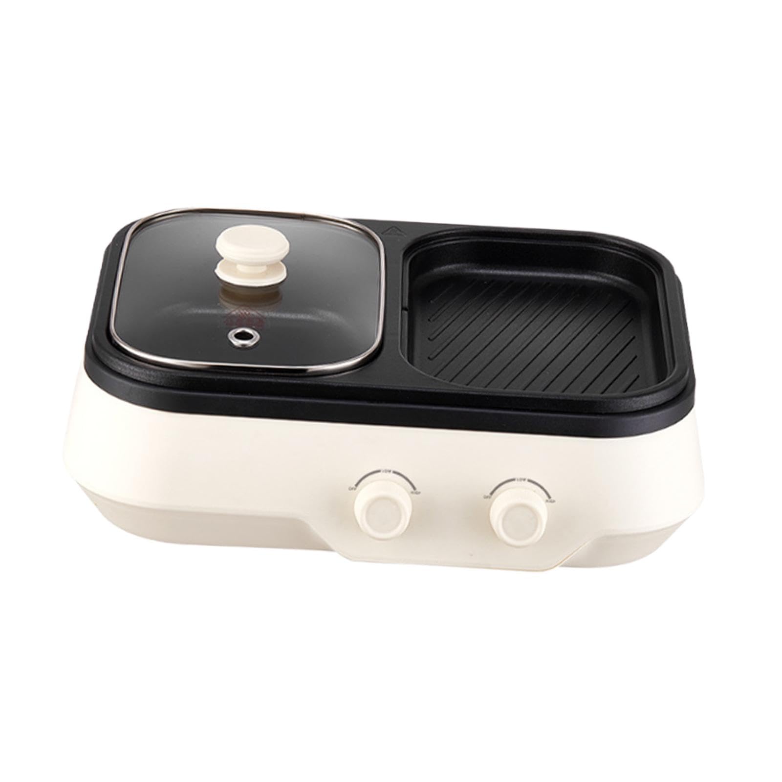 Electric Hot Pot with Grill 2 in 1 Shabu Pot and Griddle for Home Soup Party-image-18