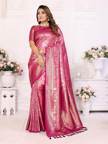 Panzora pink banarasi silk saree – image 2