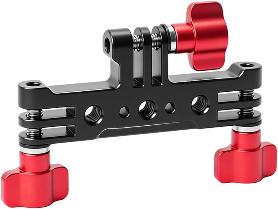 Multi-Functional Camera Mount Adapter, Phone Expansion Bracket with 1/4" Screw Hole & ARRI-Standard Positioning Hole, 360° Swivel 3-Cards Holder