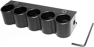 Trinity Side Weaver Mounted Shotshell Black 5 Shell Holder for Remington 870 Shells Carrier Hunting Accessory Holder 12 Gauge Tactical Shell Pouch Ammo Shell Round slug Carrier Reload Adapter Target - Trinity Supply