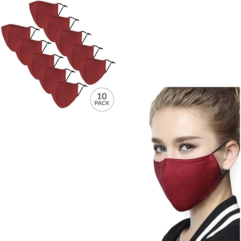 BNM Health Multi Color - Vent Mask - Reusable Face Cover - Face Mask - Personal Care Gifts - Filtered Face Mask (10 Maroon Red (Without vent)) Cover