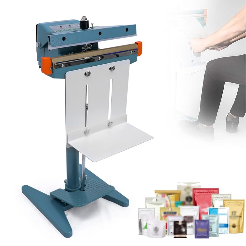 IUokLU Foot Pedal Heat Sealer Machine,Impulse Plastic Bag Sealing Machine,Adjustable Temperature,For Aluminum Foil,Composite Film 350Mm Doublesided-Doublesided-350mm (Doublesided 450mm)
