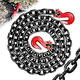 SENKEYFE 1/2" Tow Chain,16FT Safety Binder Chains with Clevis Grab Hooks,12,000 Lbs Safe Working Load Heavy Duty Chain for Transporting,Towing,Logging Tie Down Binding