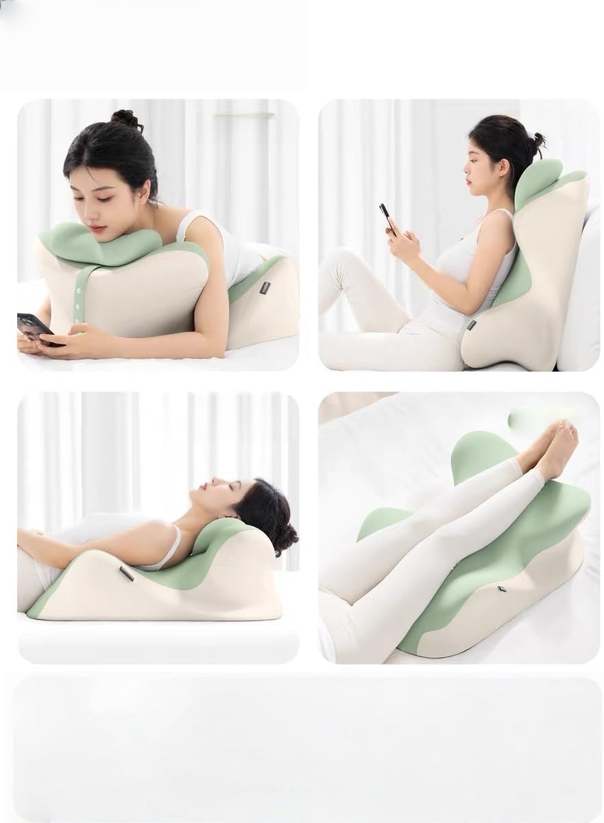 Deluxe Orthopedic Support Pillow: GERD & Pregnancy Relief, Multi-Angle Comfort for Sleeping, Reading, Relaxation & Partner Support（Grey）