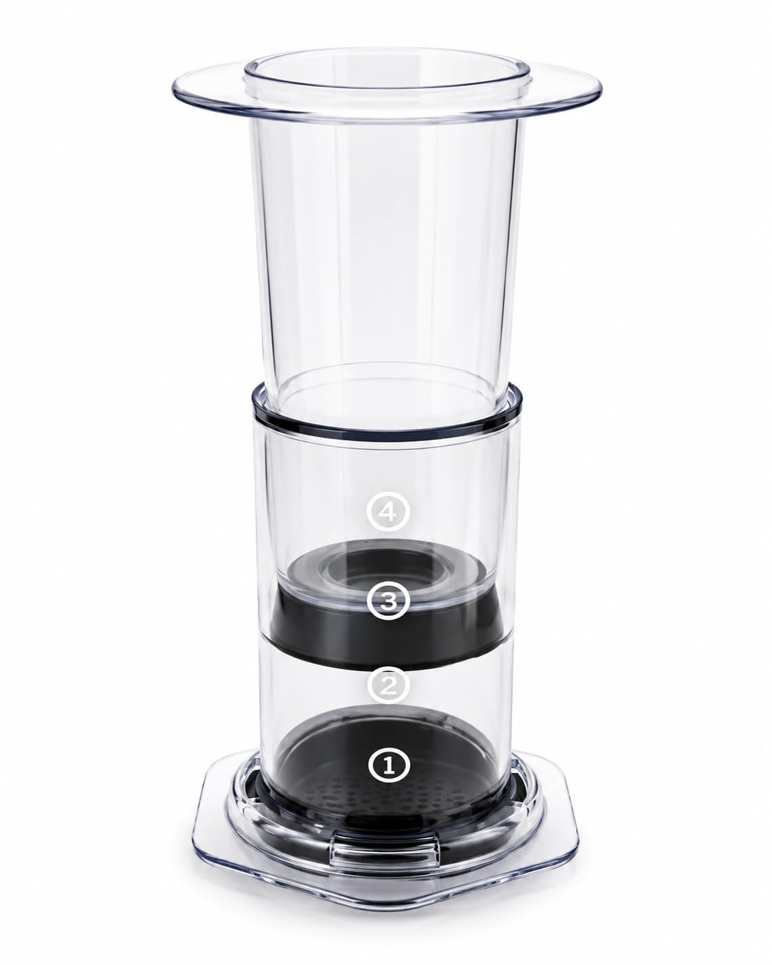 Cafetera Aire, prensa de café manual 3 en 1, portátil, transparente, para espresso, americano y cold brew, fácil de limpiar, ideal para camping y viaje | Prensa Francesa, V60, Espresso, Sin sedimentos ni amargor, Portátil para camping y viaje
